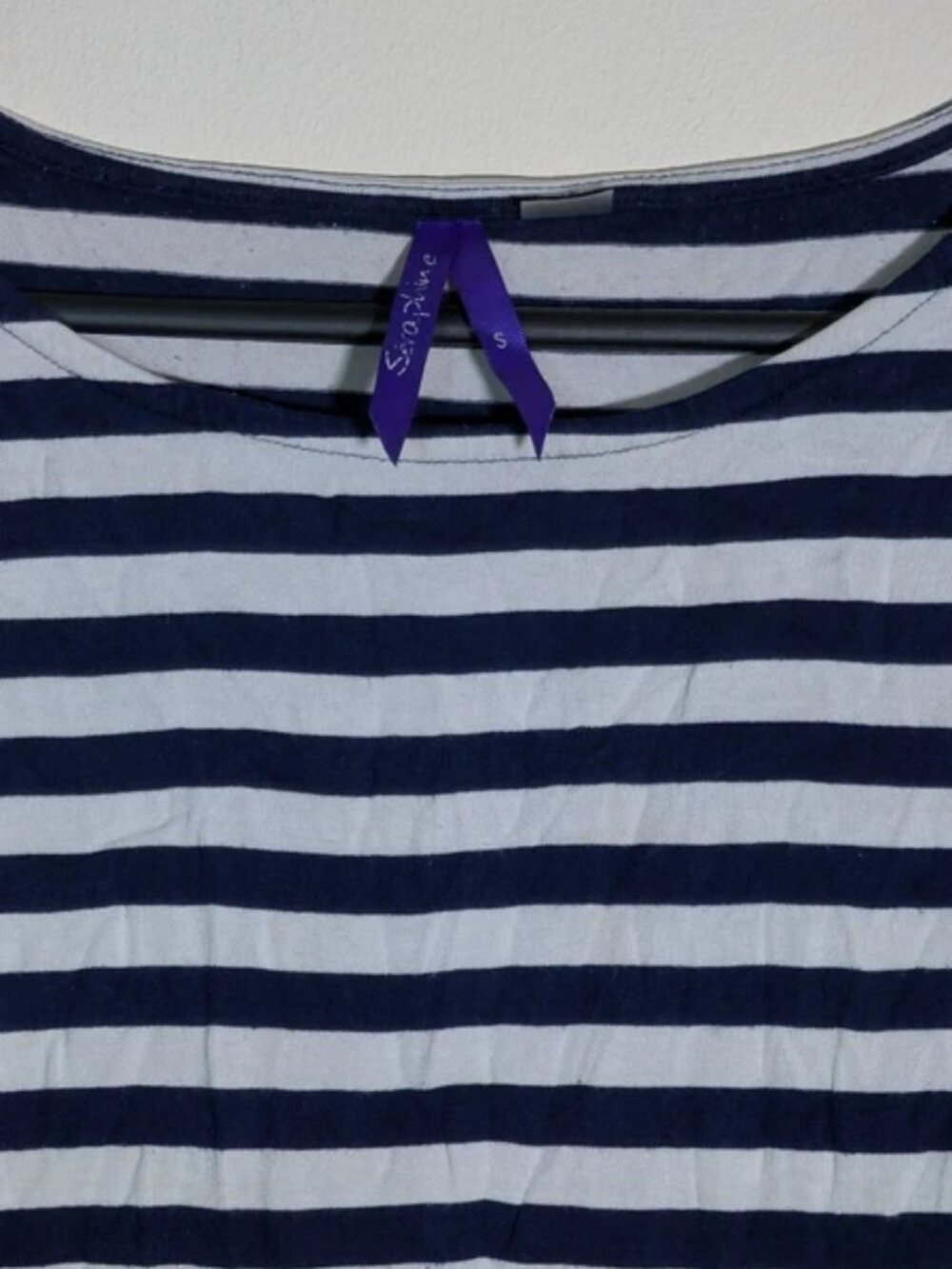 Seraphine Women's Striped T Shirt - Navy - Size Small - Picture 3 of 4